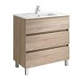 Jade Mueble 79,7 x 44,7 cm. 3 cajones + Lavabo Smile Roble Bardolino