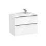 Unik Beyond 800 (mueble base con dos cajones con tiradores y lavabo de FINECERAMIC®)