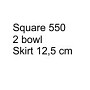 Modo Encimera para 2 lavabos Square 550 faldón 125