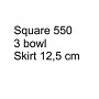 Modo Encimera para 3 lavabos Square 550 faldón 125