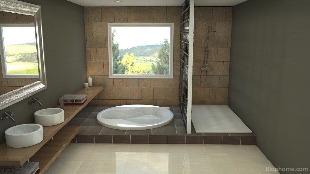 baño marrón - 6
