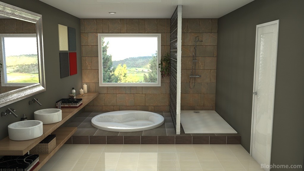 baño marrón - 9