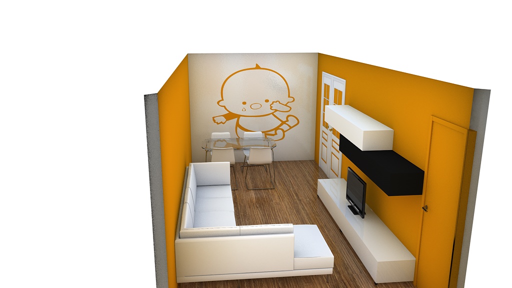 salon naranja by Anónimo