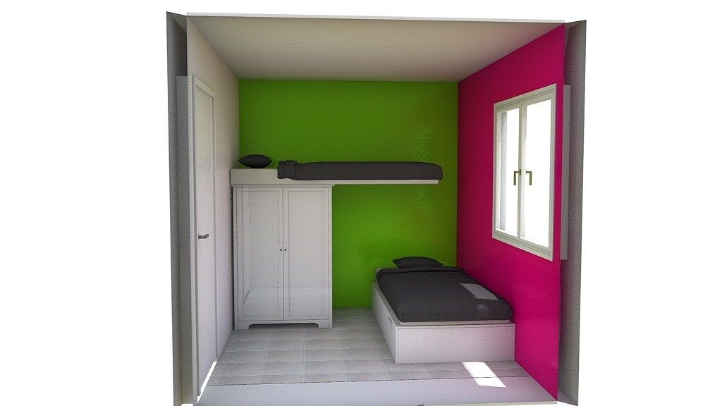 cama en L by Anónimo