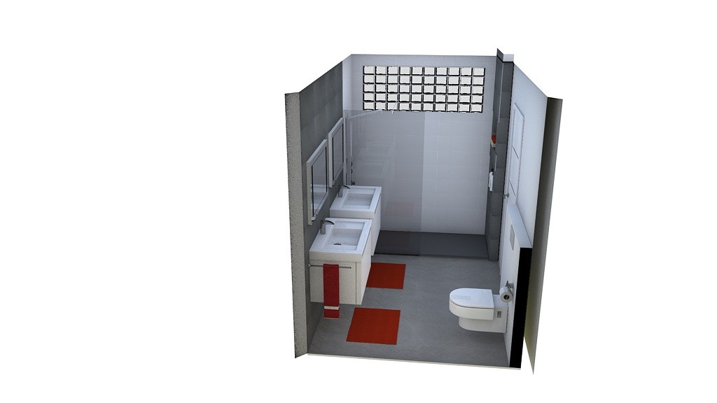 Baño grisrojo - 1