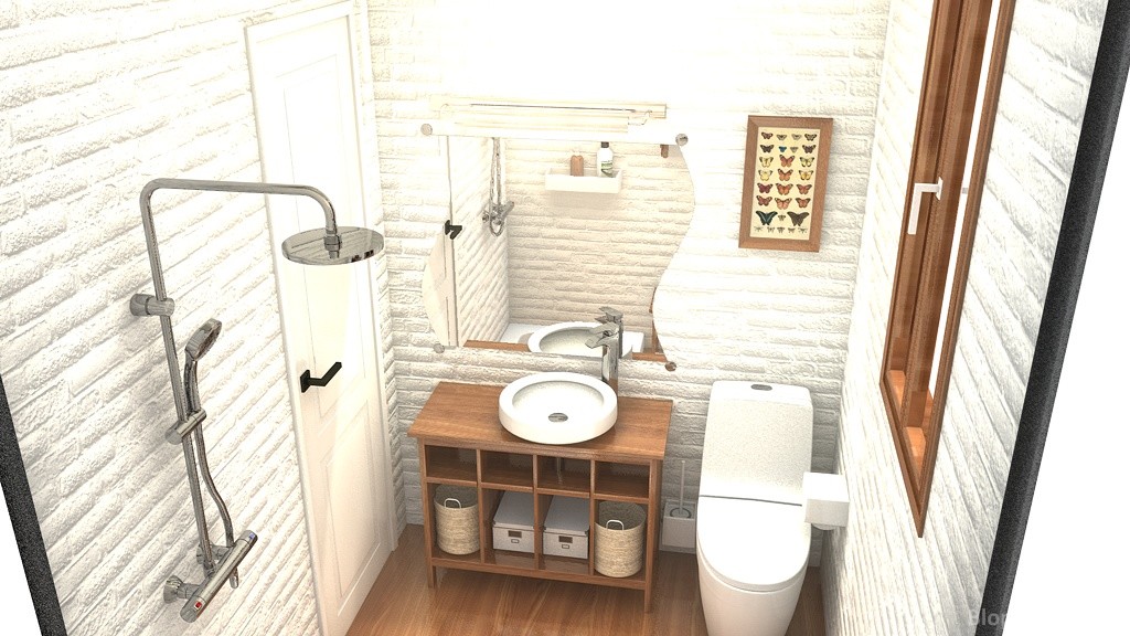 baño peq madera