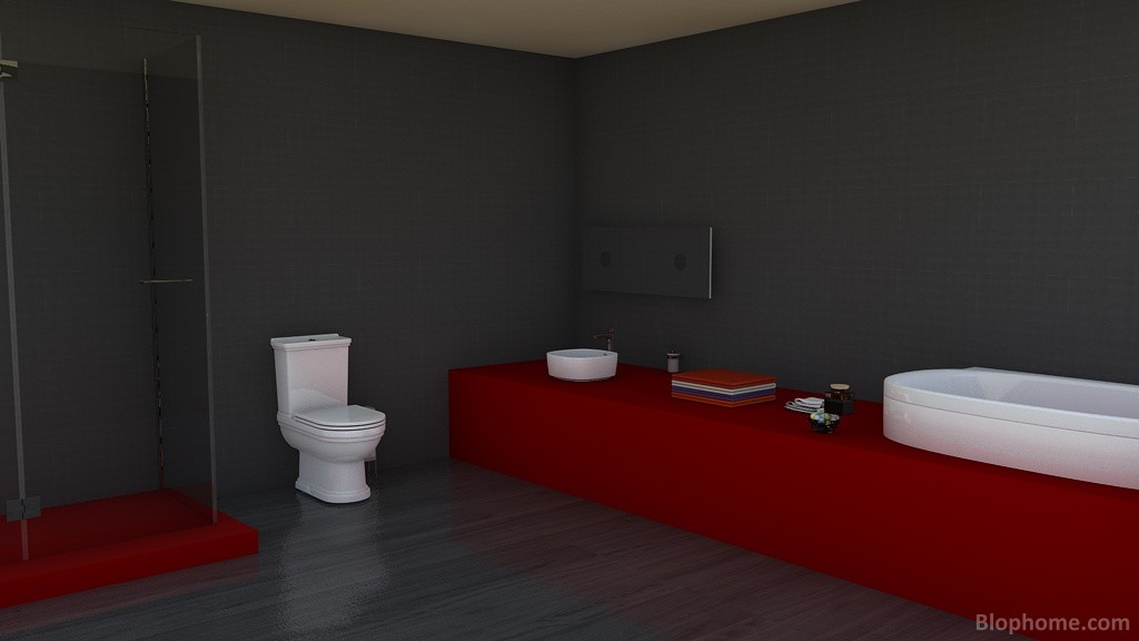baño rojo