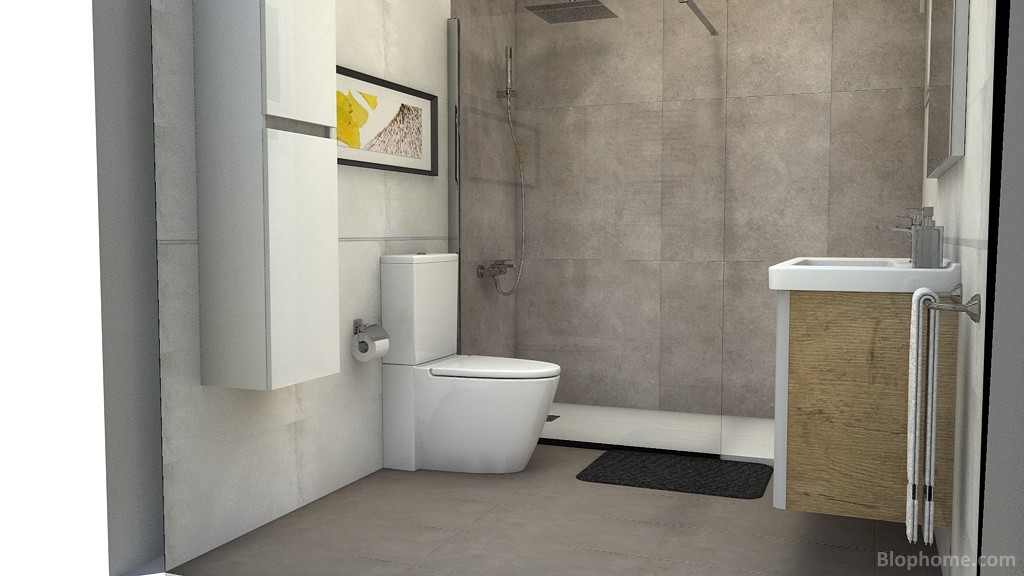 baño gris