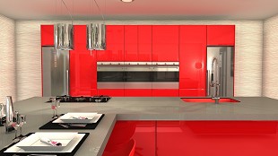 COCINA ROJA DEK by saamicocinas